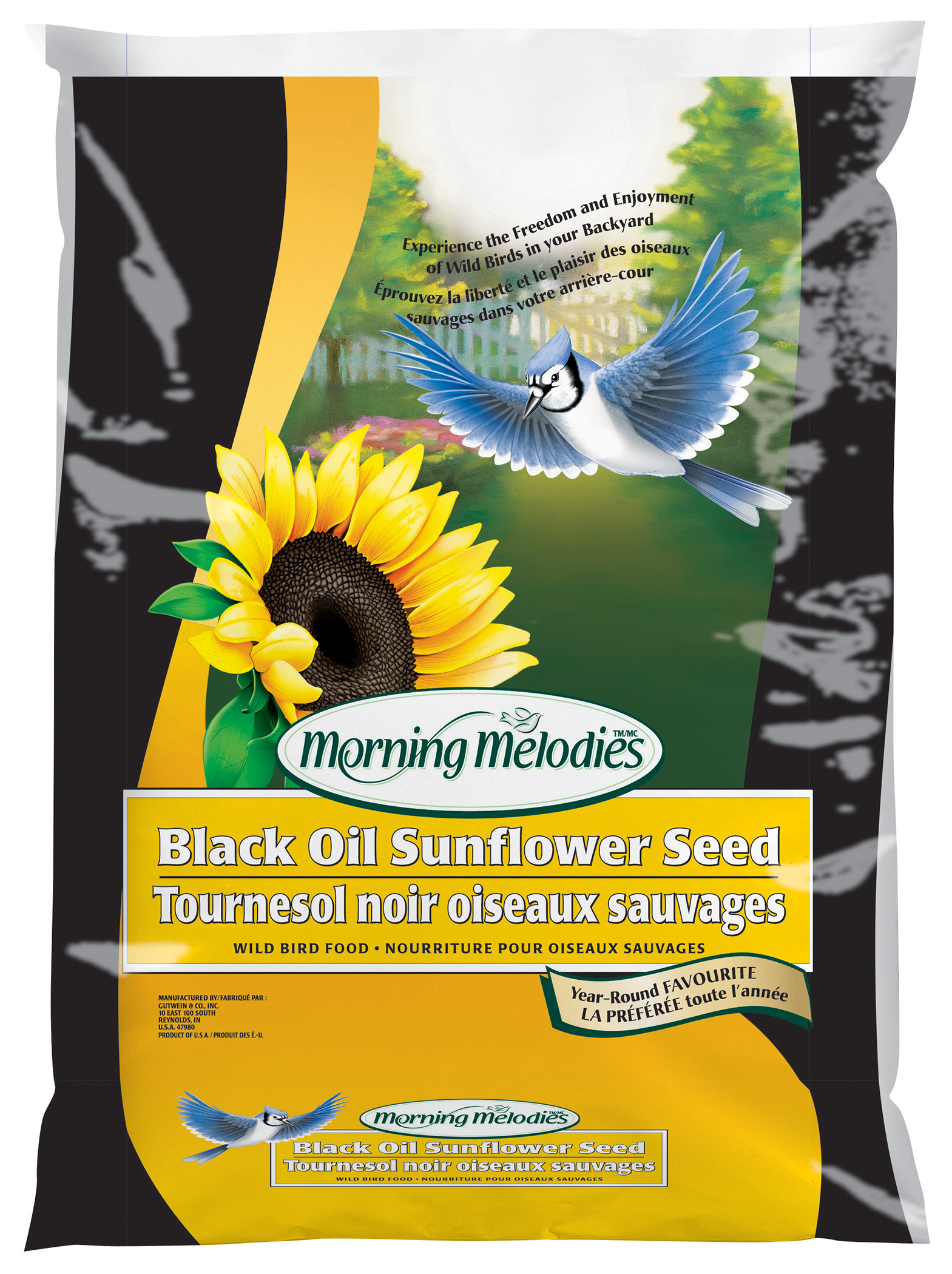 Graines de tournesol noires pour oiseaux, 9 kg
